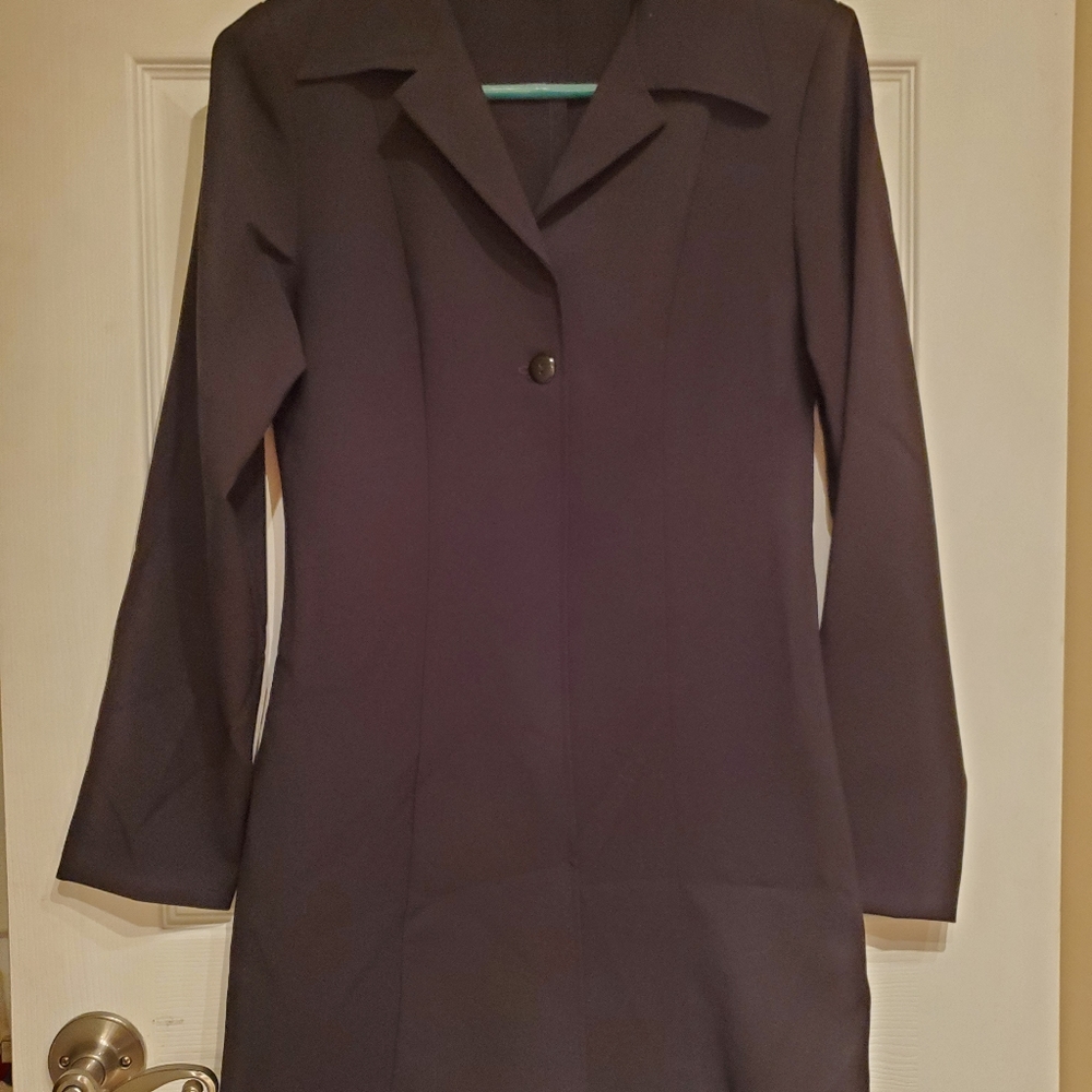 Dress. Overcoat. Business Dress, 1 Button. Black